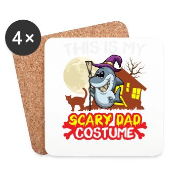 This Is My Scary Dad Costume Funny Halloween - Coasters (set of 4) - white - Front