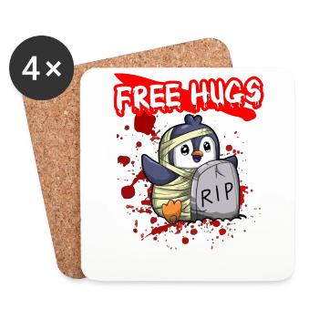 Free Hugs Halloween Sarcasm Scary Creepy Costume - Coasters (set of 4) - white - Front