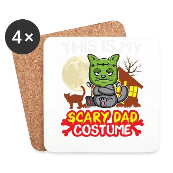 C’est mon costume de père effrayant drôle Halloween - Dessous de verre (lot de 4) - blanc - Devant