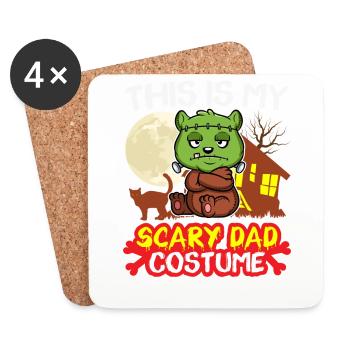 C’est mon costume de père effrayant drôle Halloween - Dessous de verre (lot de 4) - blanc - Devant