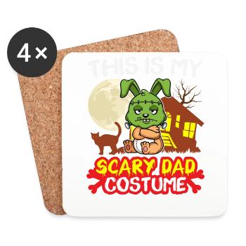 C’est mon costume de père effrayant drôle Halloween - Dessous de verre (lot de 4) - blanc - Devant