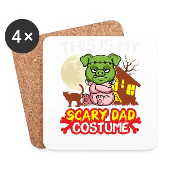 C’est mon costume de père effrayant drôle Halloween - Dessous de verre (lot de 4) - blanc - Devant
