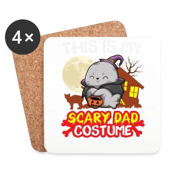 C’est mon costume de père effrayant drôle Halloween - Dessous de verre (lot de 4) - blanc - Devant