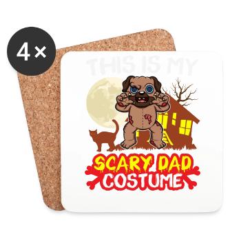 C’est mon costume de père effrayant drôle Halloween - Dessous de verre (lot de 4) - blanc - Devant