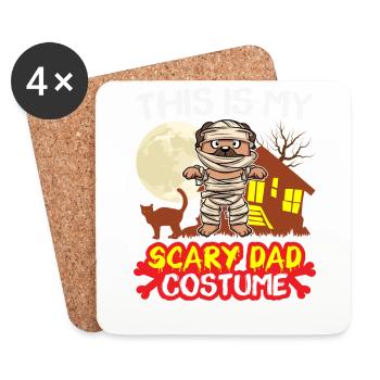 C’est mon costume de père effrayant drôle Halloween - Dessous de verre (lot de 4) - blanc - Devant