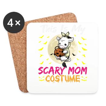 C’est mon costume de maman effrayant drôle Halloween - Dessous de verre (lot de 4) - blanc - Devant