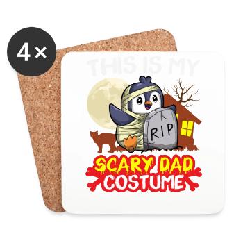 C’est mon costume de père effrayant drôle Halloween - Dessous de verre (lot de 4) - blanc - Devant