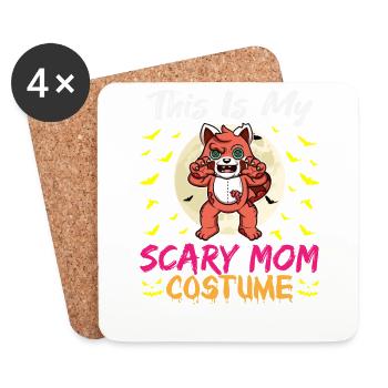 C’est mon costume de maman effrayant drôle Halloween - Dessous de verre (lot de 4) - blanc - Devant