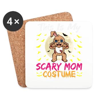 C’est mon costume de maman effrayant drôle Halloween - Dessous de verre (lot de 4) - blanc - Devant