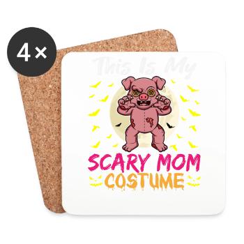 C’est mon costume de maman effrayant drôle Halloween - Dessous de verre (lot de 4) - blanc - Devant