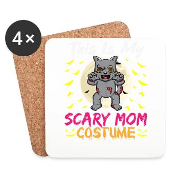 C’est mon costume de maman effrayant drôle Halloween - Dessous de verre (lot de 4) - blanc - Devant