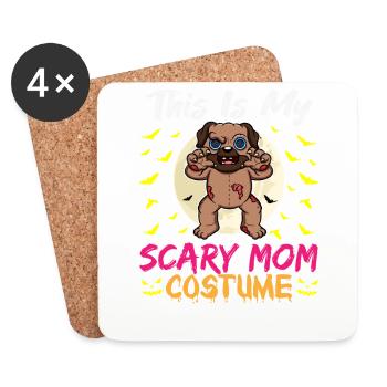 C’est mon costume de maman effrayant drôle Halloween - Dessous de verre (lot de 4) - blanc - Devant