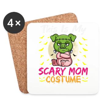 C’est mon costume de maman effrayant drôle Halloween - Dessous de verre (lot de 4) - blanc - Devant