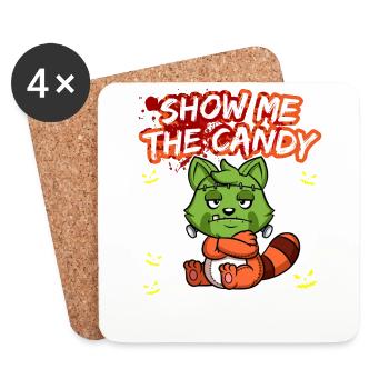 Montrez-moi le truc ou la friandise du costume d’Halloween - Dessous de verre (lot de 4) - blanc - Devant