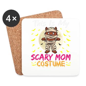 C’est mon costume de maman effrayant drôle Halloween - Dessous de verre (lot de 4) - blanc - Devant