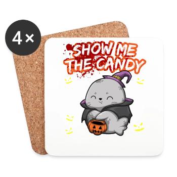 Show Me The Candy Halloween Costume Trick Or Treat - Untersetzer (4er-Set) - Weiß - Vorne