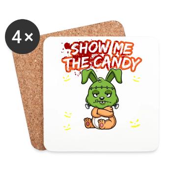 Montrez-moi le truc ou la friandise du costume d’Halloween - Dessous de verre (lot de 4) - blanc - Devant