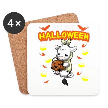 Mon premier anniversaire d’Halloween Scary Hallow’s Eve - Dessous de verre (lot de 4) - blanc - Devant
