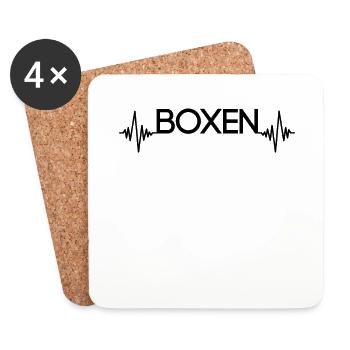 Boxen Herzschlag - Untersetzer (4er-Set) - Weiß - Vorne