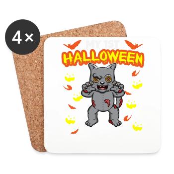 Mon premier anniversaire d’Halloween Scary Hallow’s Eve - Dessous de verre (lot de 4) - blanc - Devant