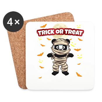 Trick Or Treat Scary Creepy Halloween Monster - Coasters (set of 4) - white - Front