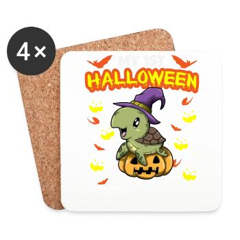 My First Halloween Scary Hallow's Eve Birthday - Coasters (set of 4) - white - Front