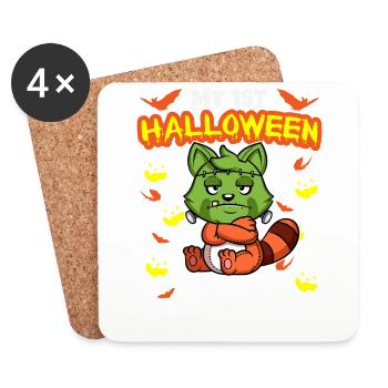 Mon premier anniversaire d’Halloween Scary Hallow’s Eve - Dessous de verre (lot de 4) - blanc - Devant