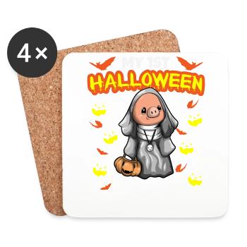 Mon premier anniversaire d’Halloween Scary Hallow’s Eve - Dessous de verre (lot de 4) - blanc - Devant
