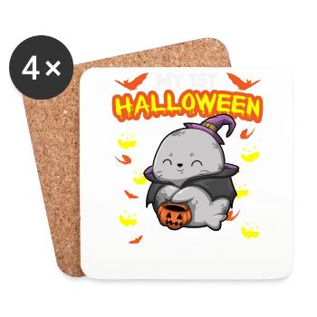 My First Halloween Scary Hallow's Eve Birthday - Coasters (set of 4) - white - Front