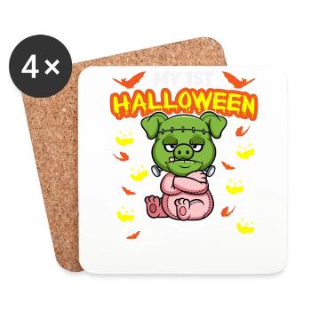 Mon premier anniversaire d’Halloween Scary Hallow’s Eve - Dessous de verre (lot de 4) - blanc - Devant
