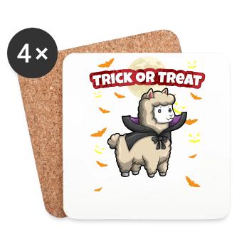 Truc ou traiter effrayant monstre d’Halloween effrayant - Dessous de verre (lot de 4) - blanc - Devant