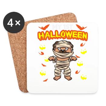 Mon premier anniversaire d’Halloween Scary Hallow’s Eve - Dessous de verre (lot de 4) - blanc - Devant