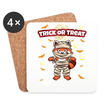Truc ou traiter effrayant monstre d’Halloween effrayant - Dessous de verre (lot de 4) - blanc - Devant