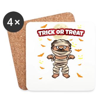 Trick Or Treat Scary Creepy Halloween Monster - Coasters (set of 4) - white - Front