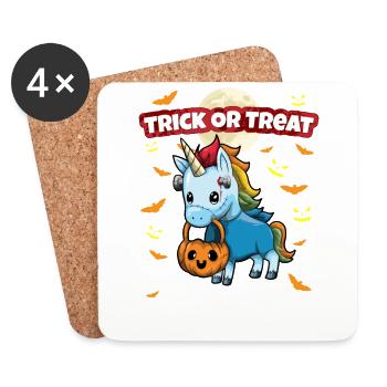 Trick Or Treat Scary Creepy Halloween Monster - Coasters (set of 4) - white - Front