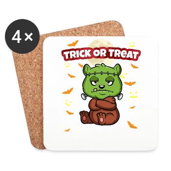 Trick Or Treat Scary Creepy Halloween Monster - Coasters (set of 4) - white - Front