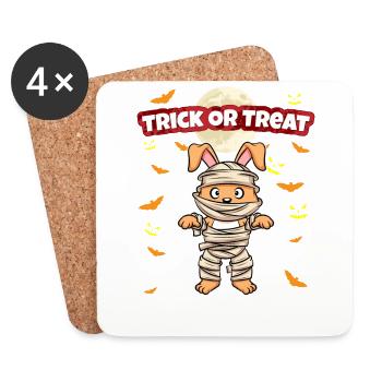 Trick Or Treat Scary Creepy Halloween Monster - Coasters (set of 4) - white - Front
