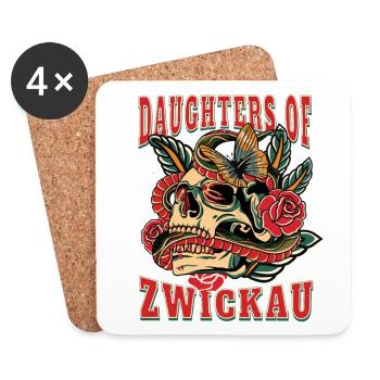 Zwickau Frau Geschenk daughters of Zwickau Frauen - Untersetzer (4er-Set) - Weiß - Vorne
