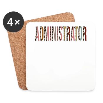 Administrateur - Dessous de verre (lot de 4) - blanc - Devant