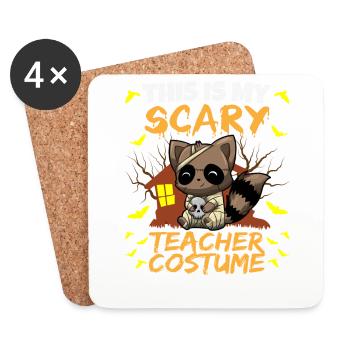 C’est mon effrayant professeur Costume School Halloween - Dessous de verre (lot de 4) - blanc - Devant