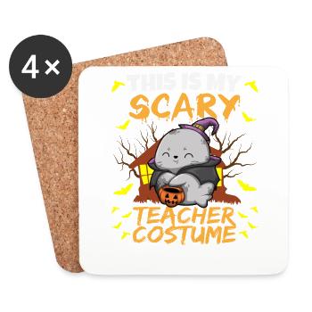 C’est mon effrayant professeur Costume School Halloween - Dessous de verre (lot de 4) - blanc - Devant