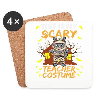 C’est mon effrayant professeur Costume School Halloween - Dessous de verre (lot de 4) - blanc - Devant
