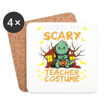 C’est mon effrayant professeur Costume School Halloween - Dessous de verre (lot de 4) - blanc - Devant