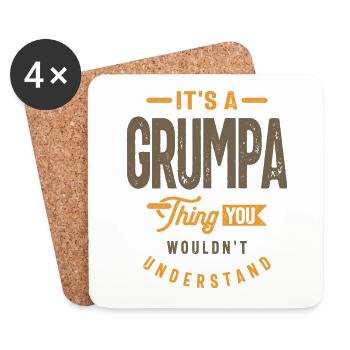 Mens It's a Grumpa Thing Funny Dad Grandpa - Coasters (set of 4) - white - Front