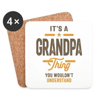 Mens It's a Grandpa Thing Funny Dads Grandpas - Coasters (set of 4) - white - Front