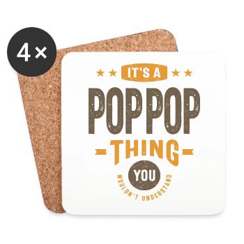 Männer Es ist ein Pop-Pop-Ding Lustiger Papa Opa - Untersetzer (4er-Set) - Weiß - Vorne