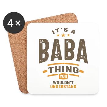 Mens It's a Baba Thing Funny Dad Grandpa - Coasters (set of 4) - white - Front