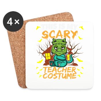 C’est mon effrayant professeur Costume School Halloween - Dessous de verre (lot de 4) - blanc - Devant