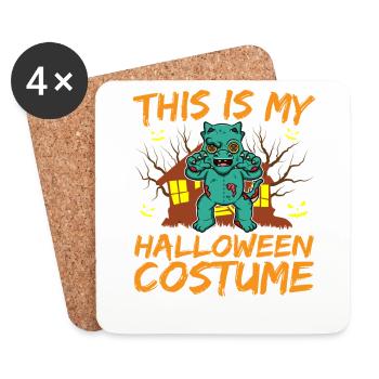 Scary Creepy Animal This Is My Halloween Costume - Coasters (set of 4) - white - Front