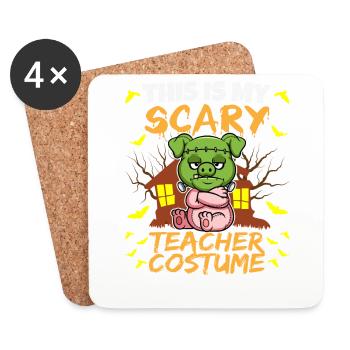C’est mon effrayant professeur Costume School Halloween - Dessous de verre (lot de 4) - blanc - Devant